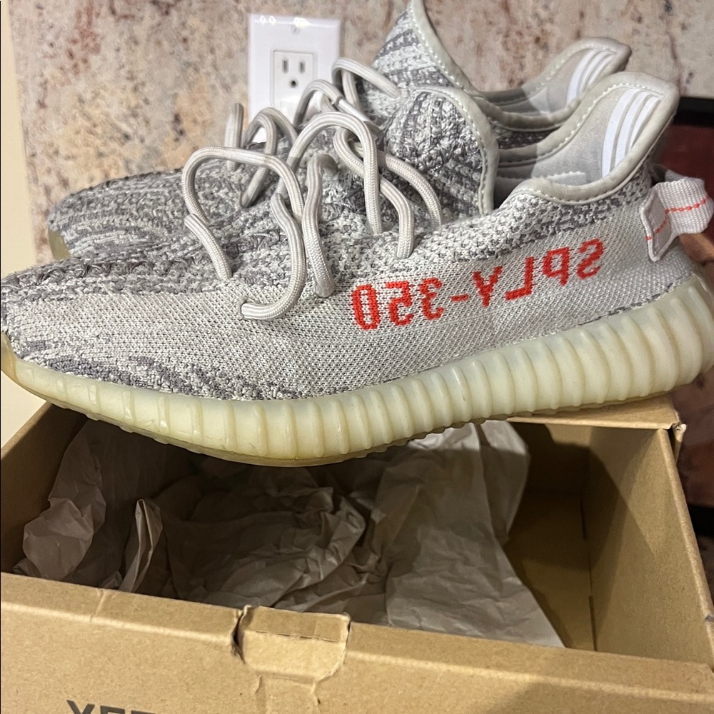 Adidas Gray and White Yeezy Boost 350 V2